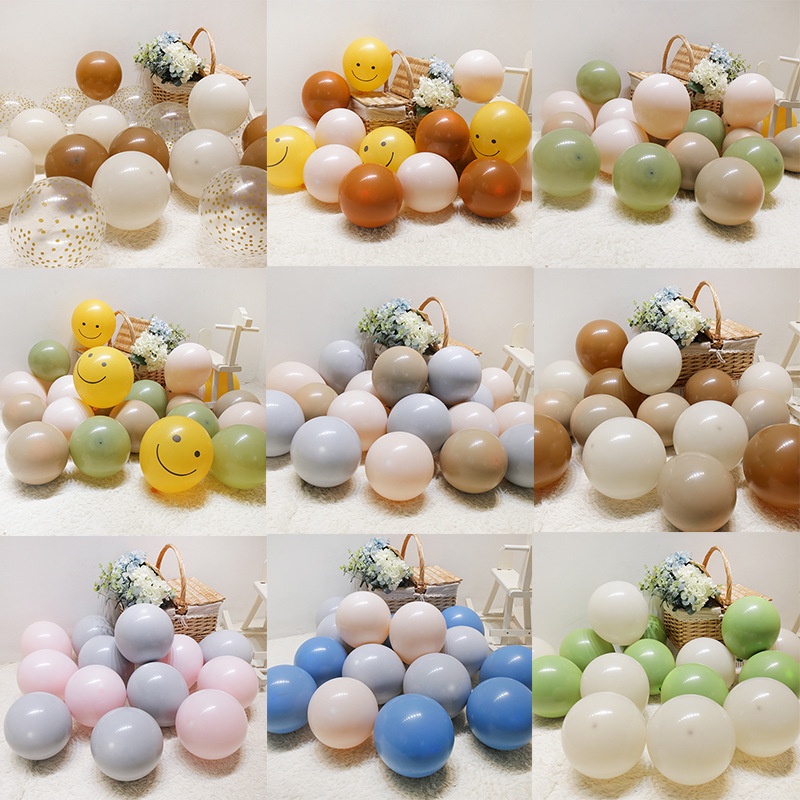 Set 10 Bong Bóng Nhiều Màu Sắc Kích Thước 10 Inch Kèm Dây Treo Dùng Để Trang Trí Tiệc Sinh Nhật
