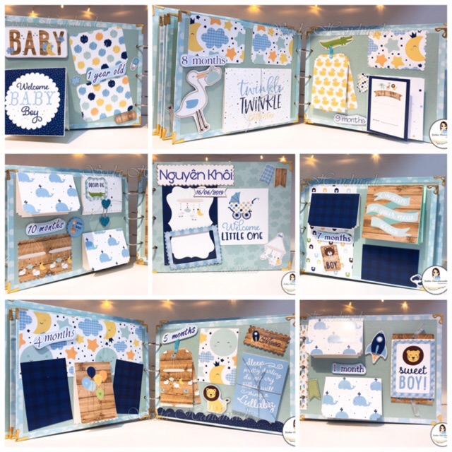 [Album ảnh Handmade cho bé]  Welcome Baby Boy