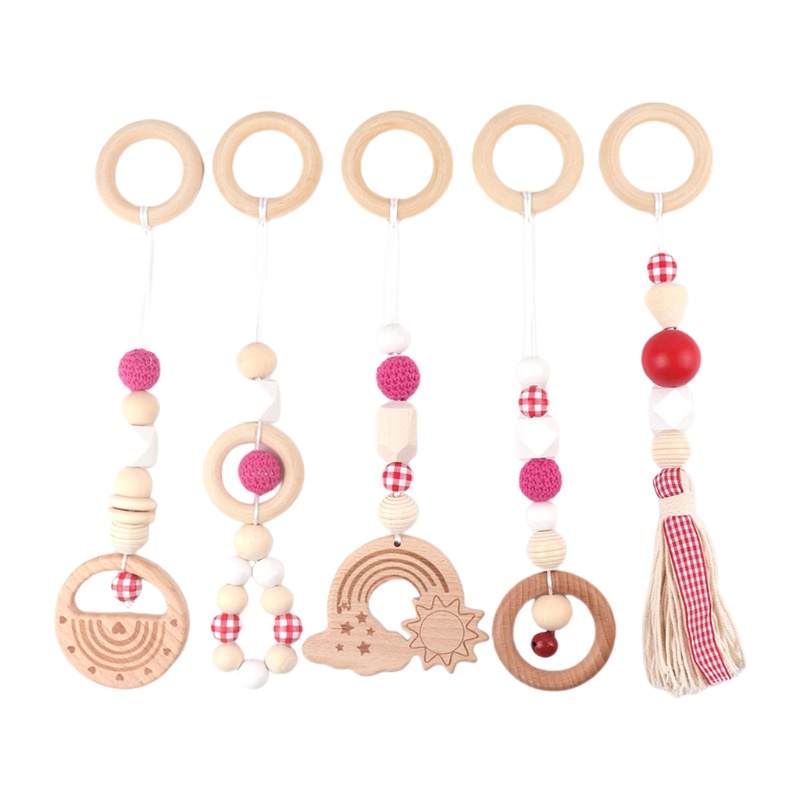 Set 5 Đồ Chơi Vòng Lục Lạc Treo Xe Đẩy Em Bé Sơ Sinh Mọc Răng