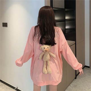 ÁO NỈ GẤU BÔNG ĐEO LƯNG Cài nhiều kiểu - ÁO SWEATER 13De Marzo ĐEN TRẮNG HỒNG XANH UNISEX