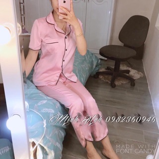 Bộ lụa áo cộc quần dài