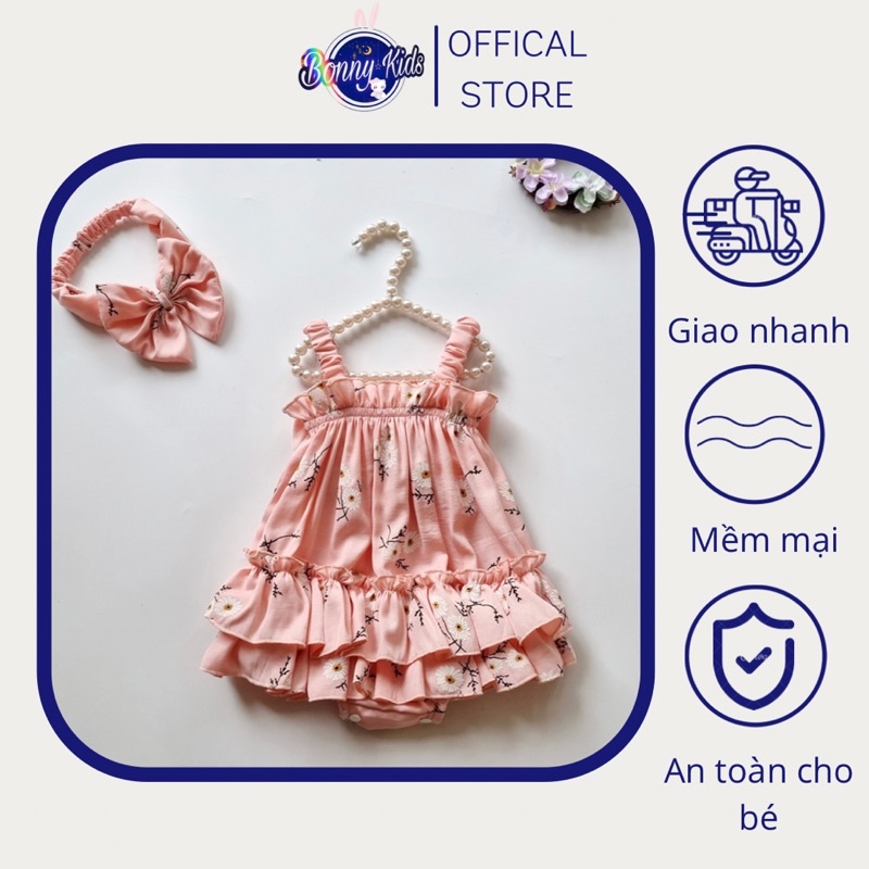 Body Váy Bé Gái Hai Dây Nơ Lưng 0-12 Tháng, Váy Thôi Nôi, Đầm Đầy Tháng, Body Liền Thân, Váy Công Chúa, Váy Xoè Cho Bé
