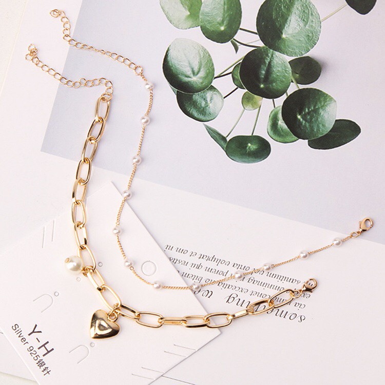 Set vòng tay chuỗi hạt/ trái tim ngọt ngào phong cách Hàn Quôc- pk38