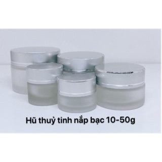 hũ chiết kem thuỷ tinh nắp bạc