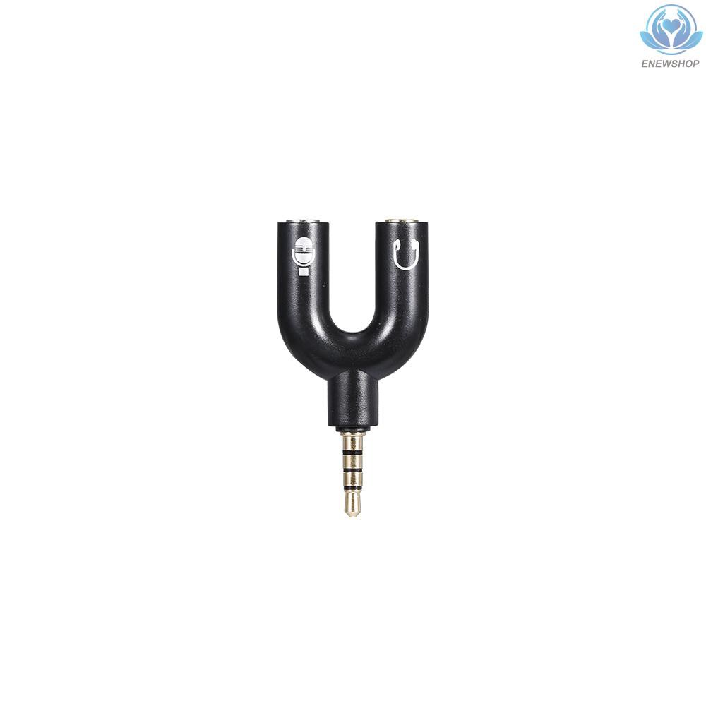 【enew】3.5mm Audio Adapter U-type Audio Converter Earphone Connector Headset Microphone Adapter for Mobile Phone PC Laptop White | BigBuy360 - bigbuy360.vn