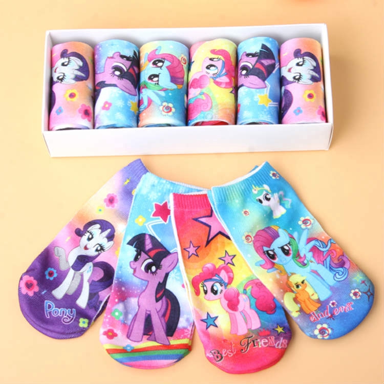 Bộ 4 Đôi Vớ Cotton Họa Tiết Hoạt Hình My Little Pony 4 Trong 1