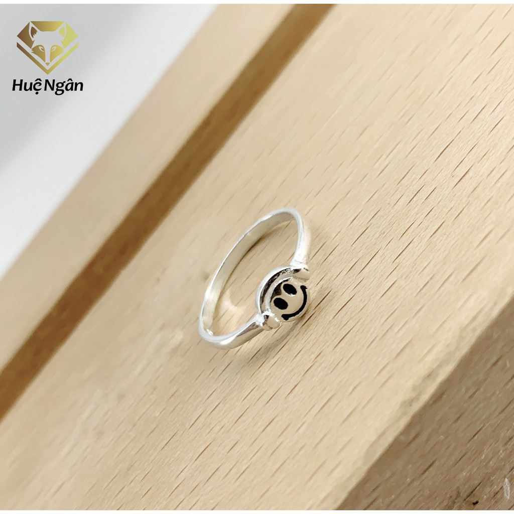 Nhẫn bạc Ý 925 Huệ Ngân - Happy Face TJ016 (li tay nhỏ)