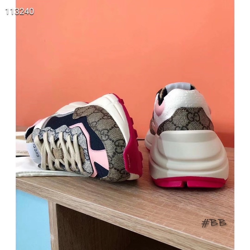 Giày thể thao sneaker nâng đế đế hồng siêu nhẹ fullbox