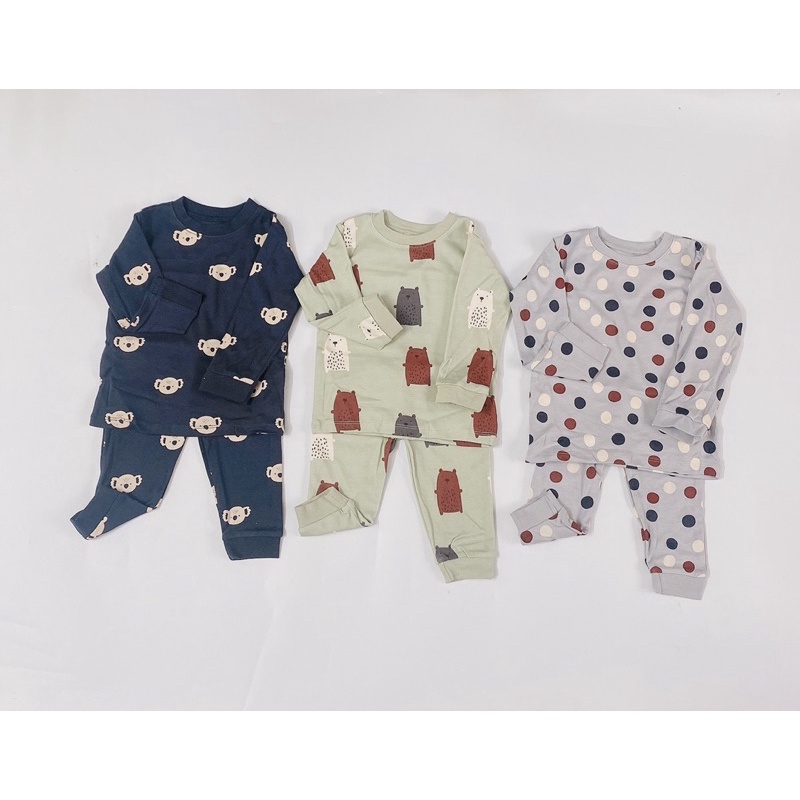 Set 3 bộ mặc nhà dài tay cho bé trai