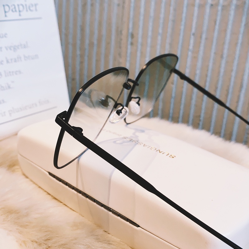 Kính Mát Gọng Vuông Kim Loại Thời Trang Cho Nam Nữ