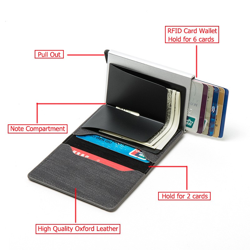 Bóp Thẻ Tín Dụng, Ví Đưng Card, Ví Đựng Thẻ Tín Dụng Có Hộp Kim Loại Tự Động BTC29