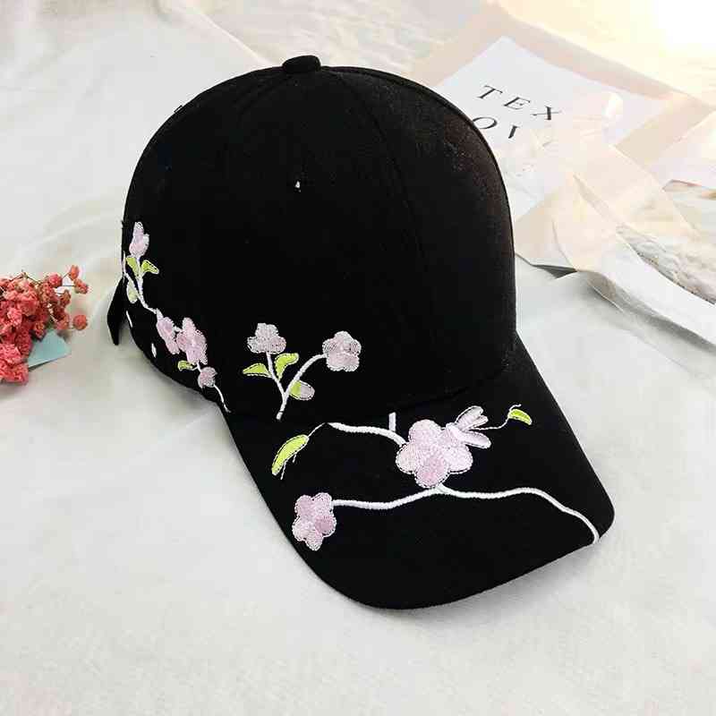 Mũ Lưỡi Trai Cotton Thêu Hoa Nhiều Màu Sắc Có Thể Điều Chỉnh Cho Nữ