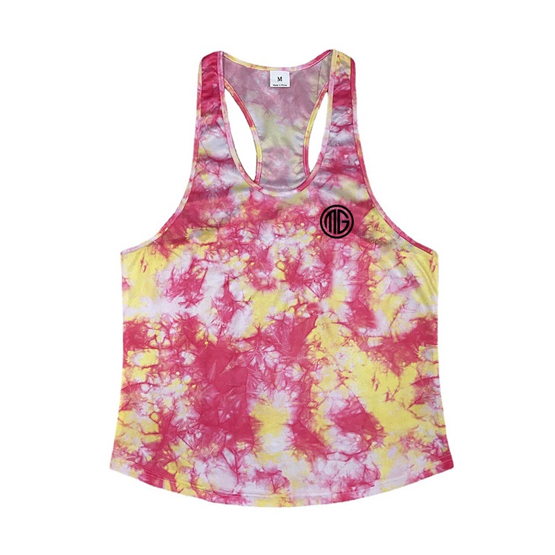 Áo Thun Lưới Không Tay Cổ Tròn Nhanh Khô In Họa Tiết Rằn Ri 4 Màu Tùy Chọn Hàng Mới