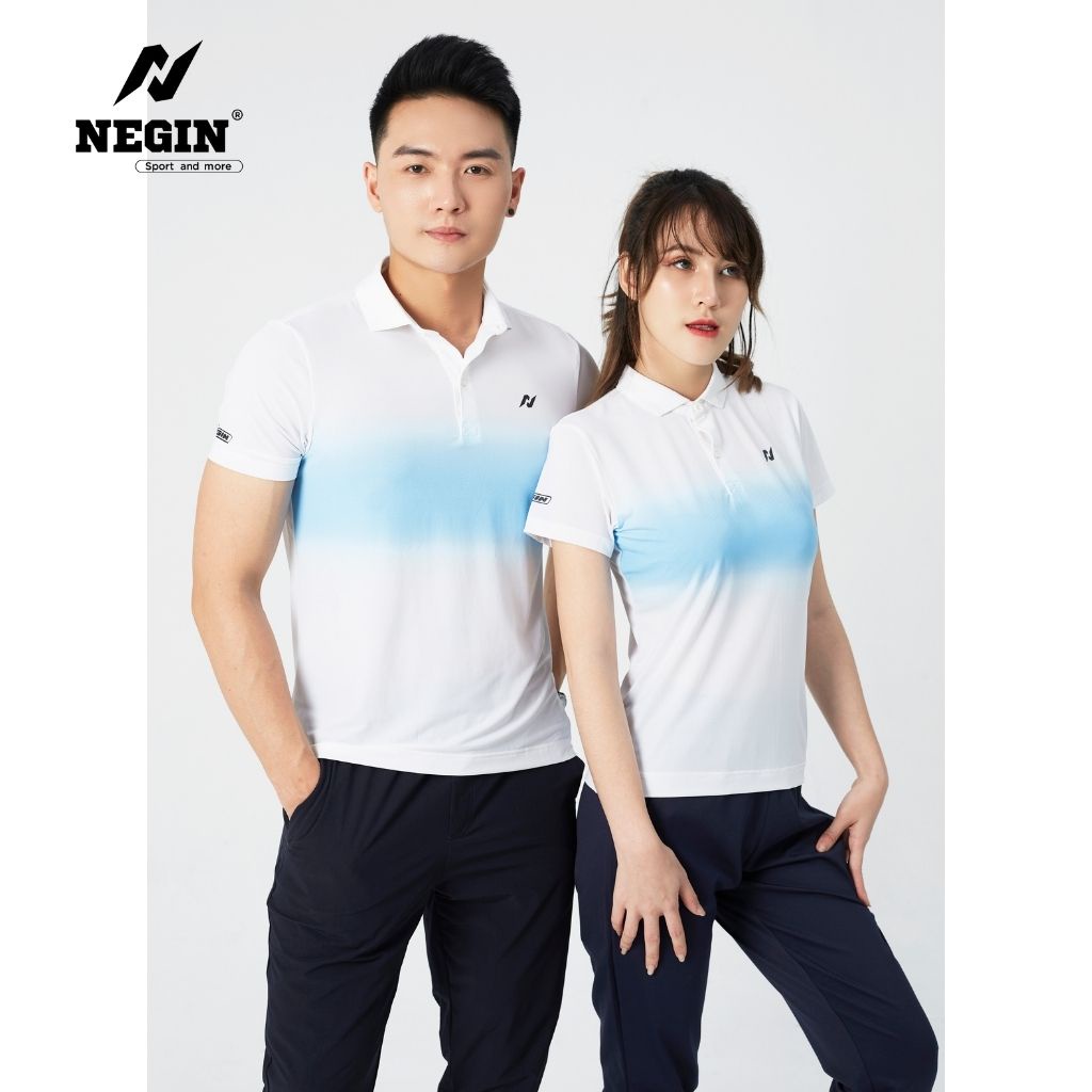Áo Thể Thao Nam Cổ Bẻ NEGIN Tay Ngắn Phối Màu Trước Ngực, Chất Liệu Thấm Hút Tốt AND347M