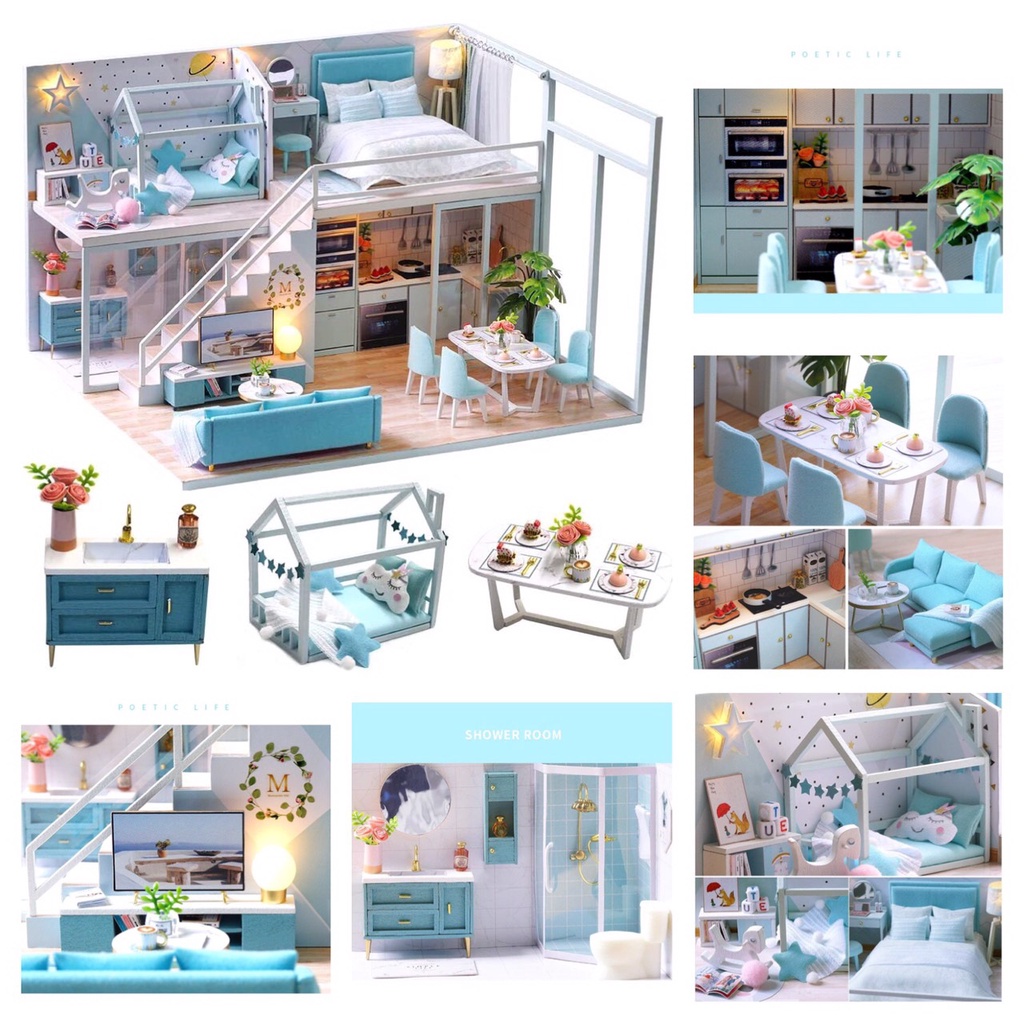 Mô Hình Lắp Láp Nhà Búp Bê DIY - Ngôi Nhà Mơ Ước Tặng  Keo Sữa