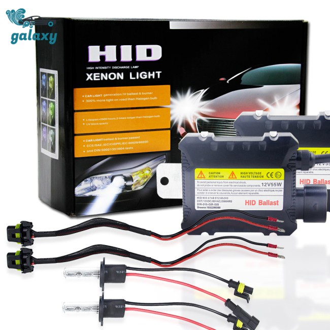 Set 2 đèn pha Xenon 55W H1 HID kèm bộ chấn lưu và phụ kiện lắp đặt dành cho ô tô