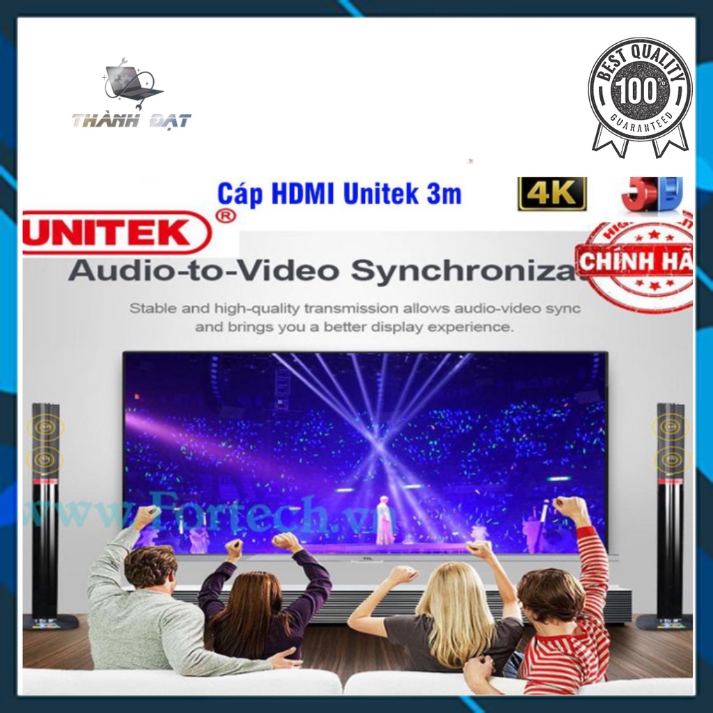 Cáp HDMI Unitek 3m Y-C139 - hỗ trợ 4K Ultra HD và 3D