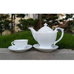 Bộ ấm trà  Bát Tràng 🍀 𝐅𝐑𝐄𝐄𝐒𝐇𝐈𝐏  🍀 SỨ THẦN ĐÈN  màu trắng trang nhã, sang trọng phòng khách