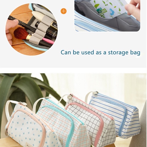 Túi đựng bút bằng vải canvas sức chứa lớn đa năng sáng tạo