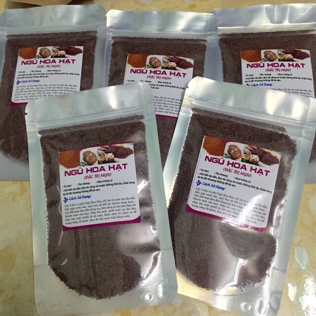 Hạt ngũ hoa đình lịch đắp mặt nạ ngừa mụn sáng da 100% thiên nhiên handmade Túi 500g