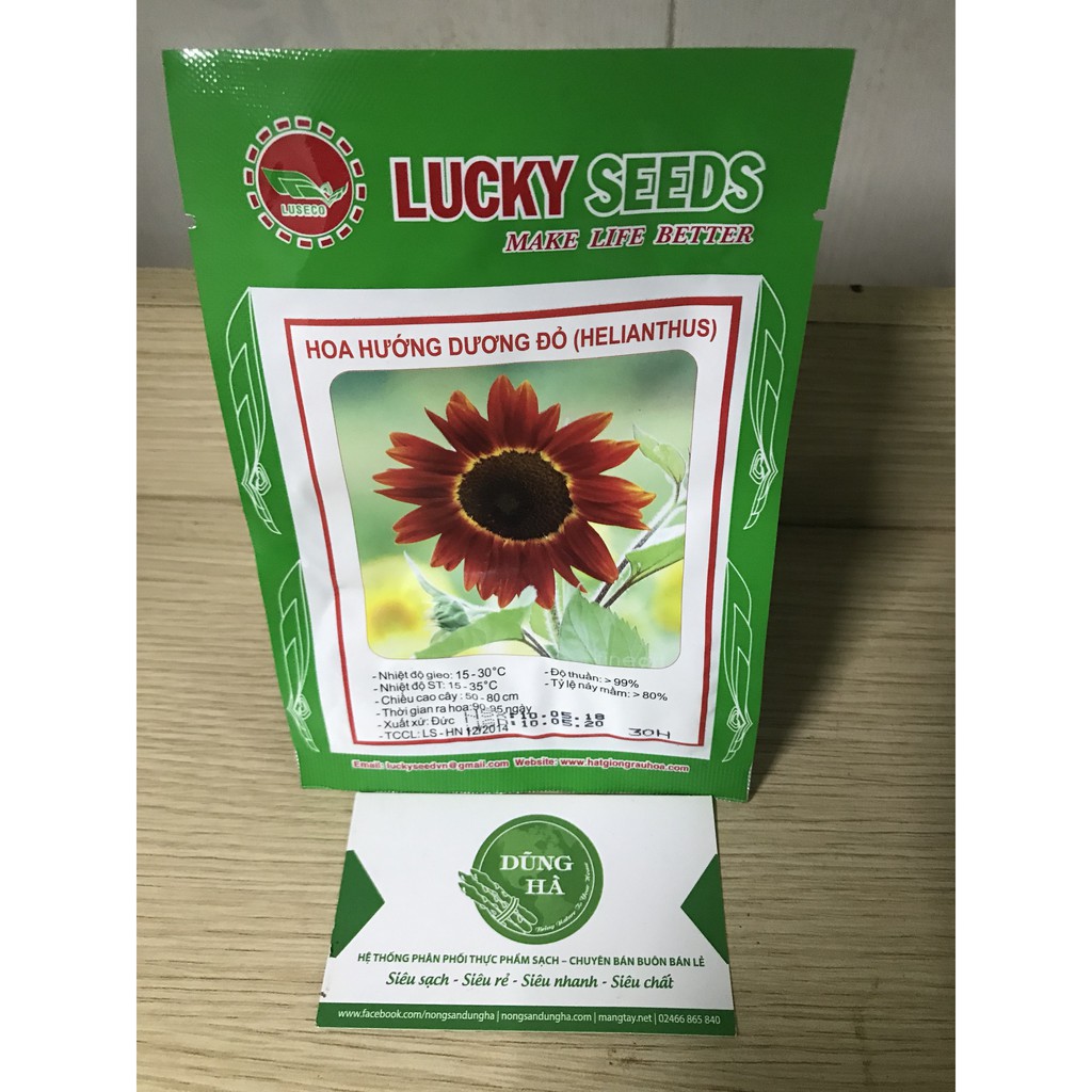 Hạt giống hoa hướng dương Đỏ gói 30 hạt