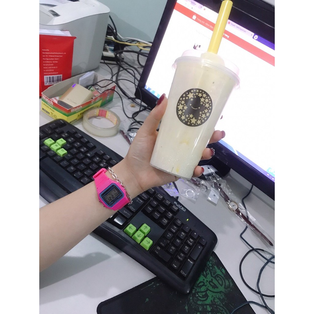 (Giá sỉ)Đồng hồ điện tử unisex (dây nhựa có báo thức) TT81