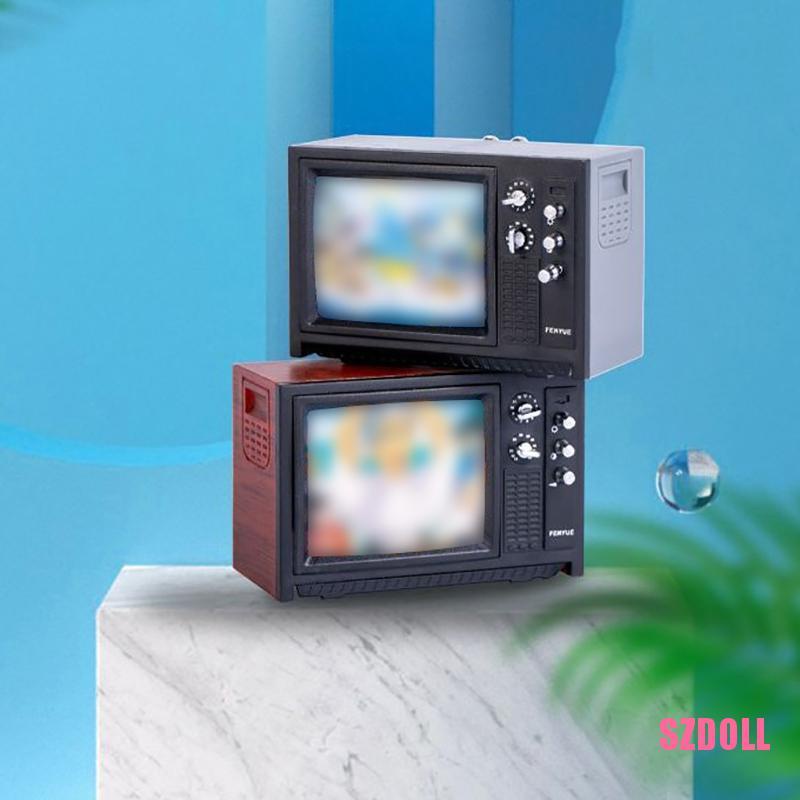 Mô Hình TV Cổ Điển Mini Dành Cho Trang Trí Nhà Búp Bê DOM