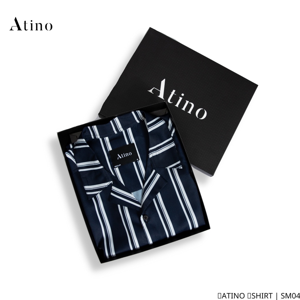 Áo sơ mi dài tay nam kẻ sọc ATINO vải lụa form regular SM0410 | BigBuy360 - bigbuy360.vn