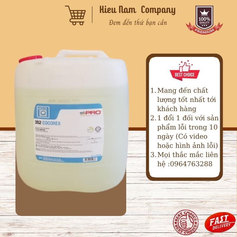 Nước tẩy trắng & sát khuẩn vải gốc Chlorine GMP 352 – Cocorex 20L