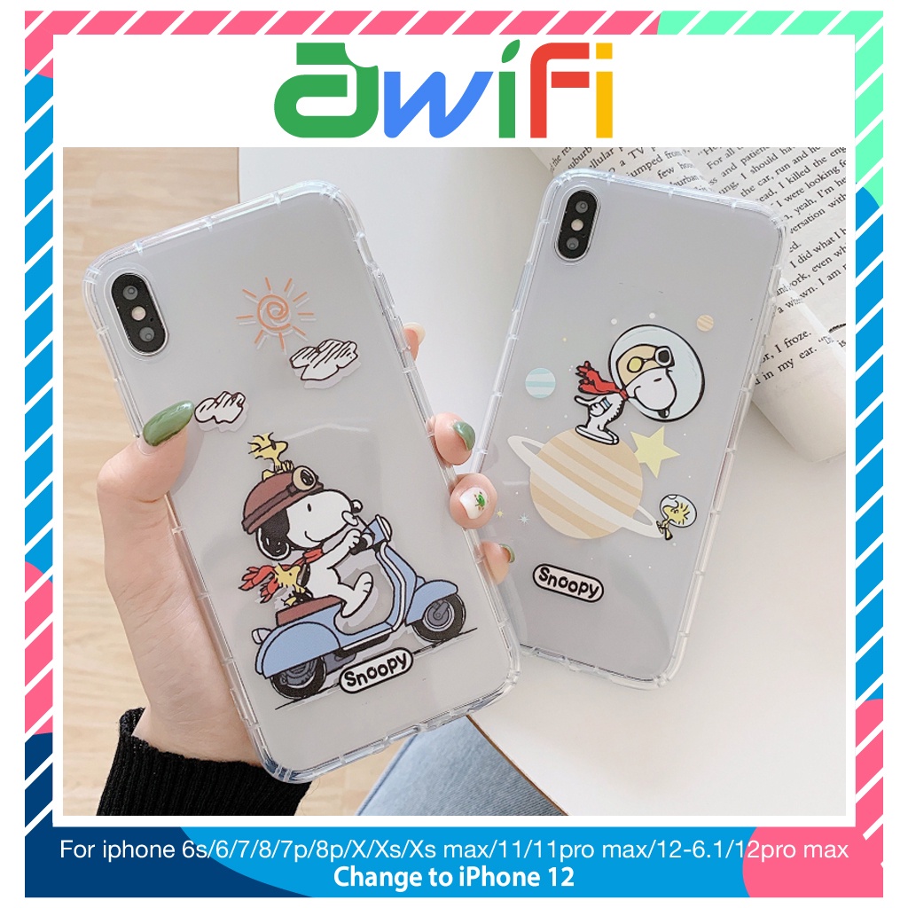 Ốp lưng iphone cún snoopy trong 5/5s/6/6plus/6s/6splus/7/7plus/8/8plus/x/xr/xs/11/12/pro/max/plus/promax - Sale Sốc K3-3