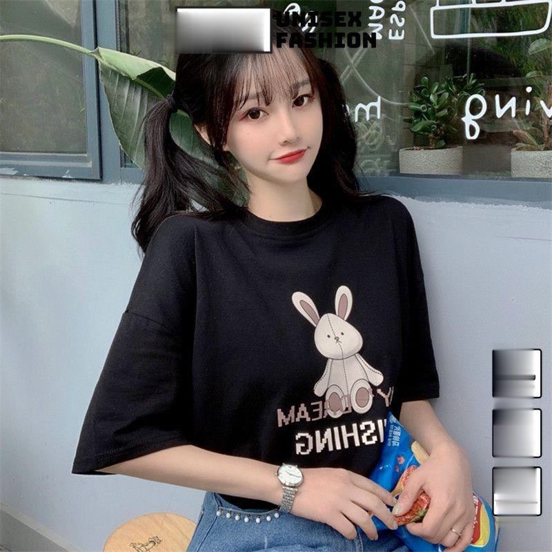 Áo Thun Crotop Form Rộng Unisex Tay Ngắn In Hình Thỏ DAY DREAM WISHING  Ulzzang Style Hàn Quốc TTT0202