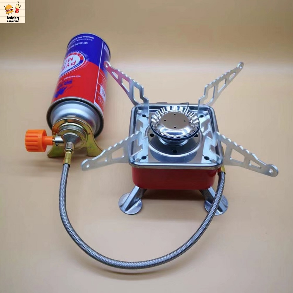 Hyds Bếp gas mini du lịch xếp gọn hợp kim chống gĩ có dây nối bình gas an toàn có van điều chỉnh gas cao cấp ,cắm trại