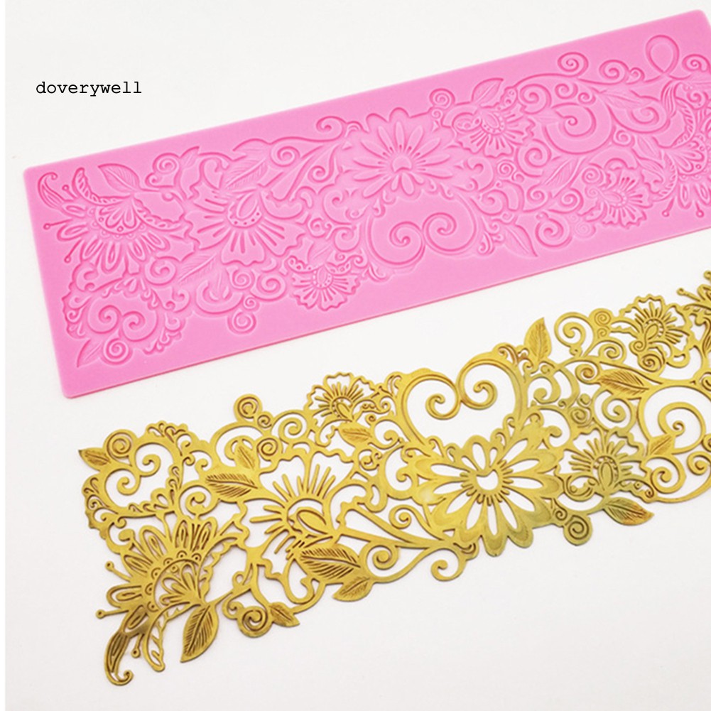 Khuôn Silicone Tạo Hình Làm Bánh Kẹo Hình Ren Hoa Diy