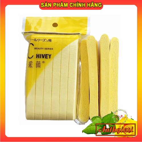 Bông nở rửa mặt Chivey 12 miếng mềm mại màu Vàng
