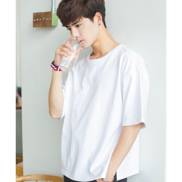 áo thun tay lỡ màu trắng FOME RỘNG có chọn size, chất thun xịn 0ffk18