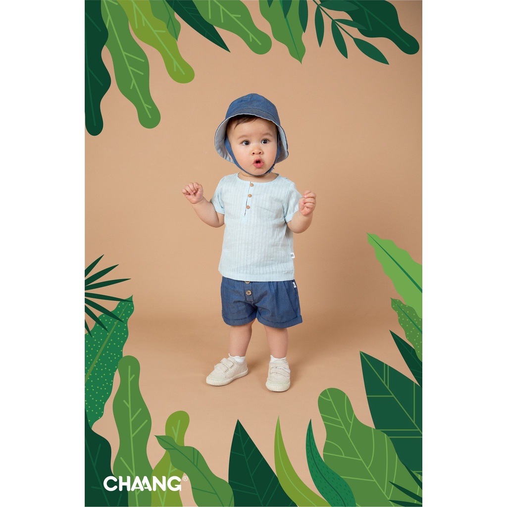 [CHÍNH HÃNG] Áo cộc tay cổ trụ bé trai cotton summer Chaang