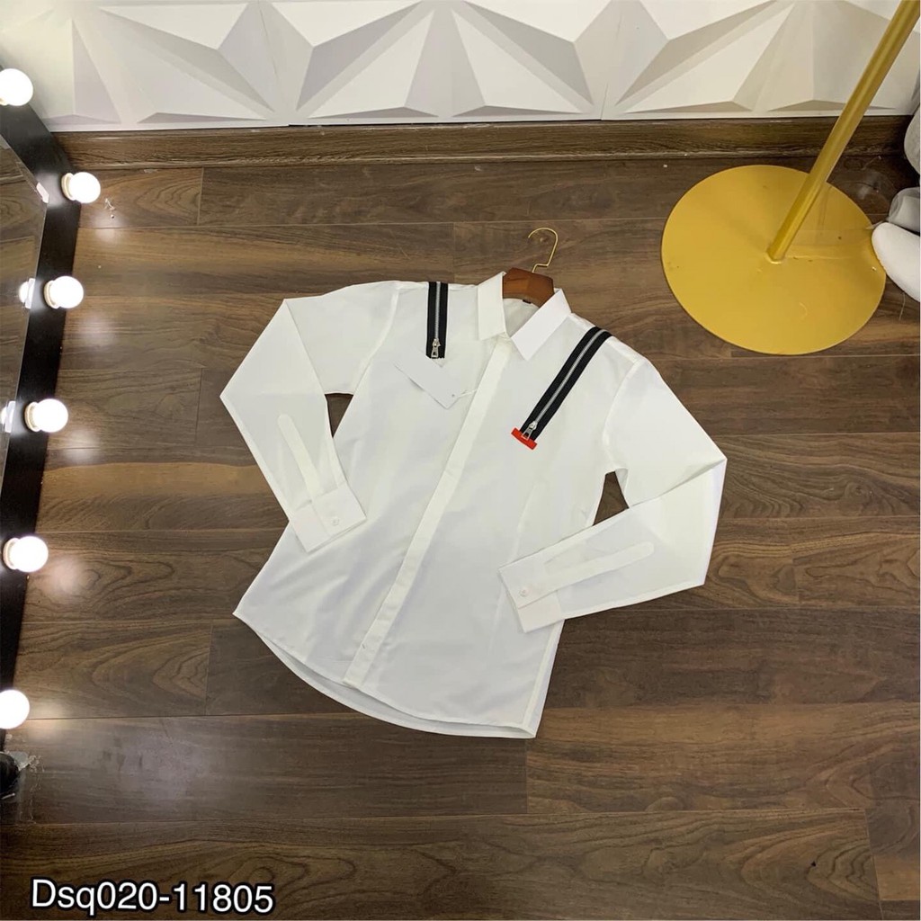 Áo Sơ Mi Nam DSQ Trắng Dài Tay Mix Khoá Vai Cực đẹp, Cao Cấp | BigBuy360 - bigbuy360.vn