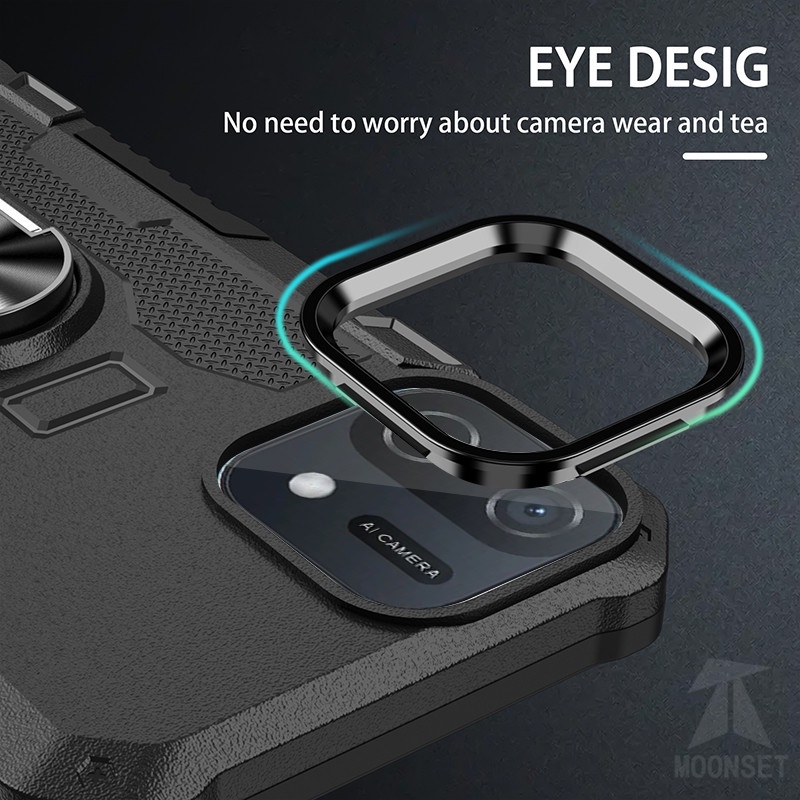 Ốp Điện Thoại Chống Sốc Bảo Vệ Camera Có Giá Đỡ Dạng Vòng Tròn Cho OPPO A16K A16s A95 A74 A54 A15 A5s