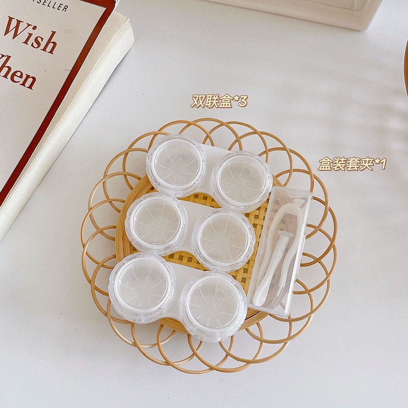 Khay Lens 3 Cặp Gấu Thỏ - Case Đựng Lens