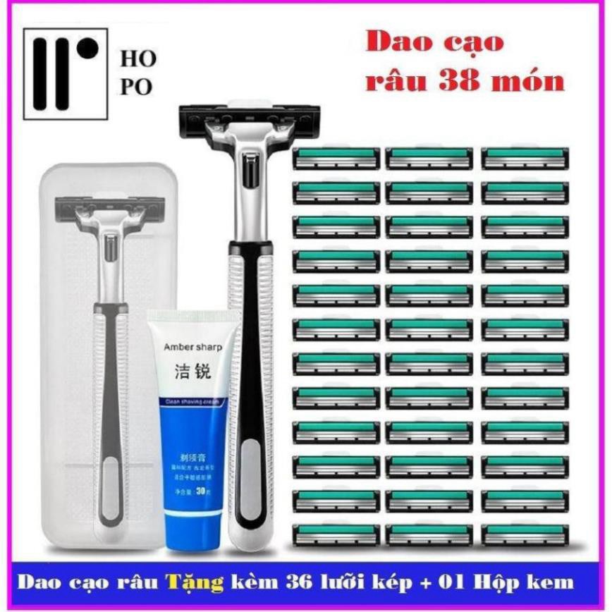 💥[GIÁ SIÊU RẺ]💥Bộ dao cạo râu tặng 36 lưỡi kép Gulliet + 1 lọ kem cạo râu 💥SIÊU HOT💥0