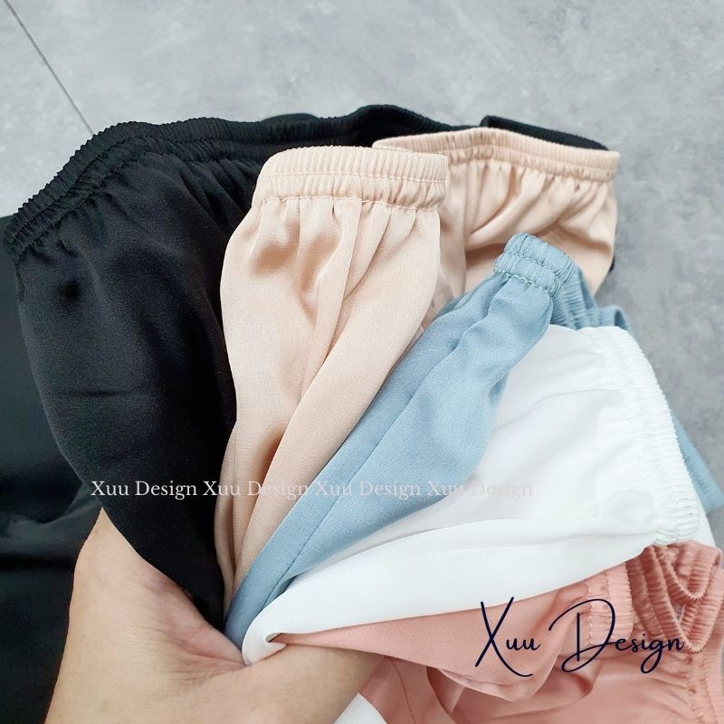 Quần đùi nữ Wexuu mặc nhà lụa cao cấp có size, quần ngủ nữ lưng chun co dãn nhiều màu - QĐ01