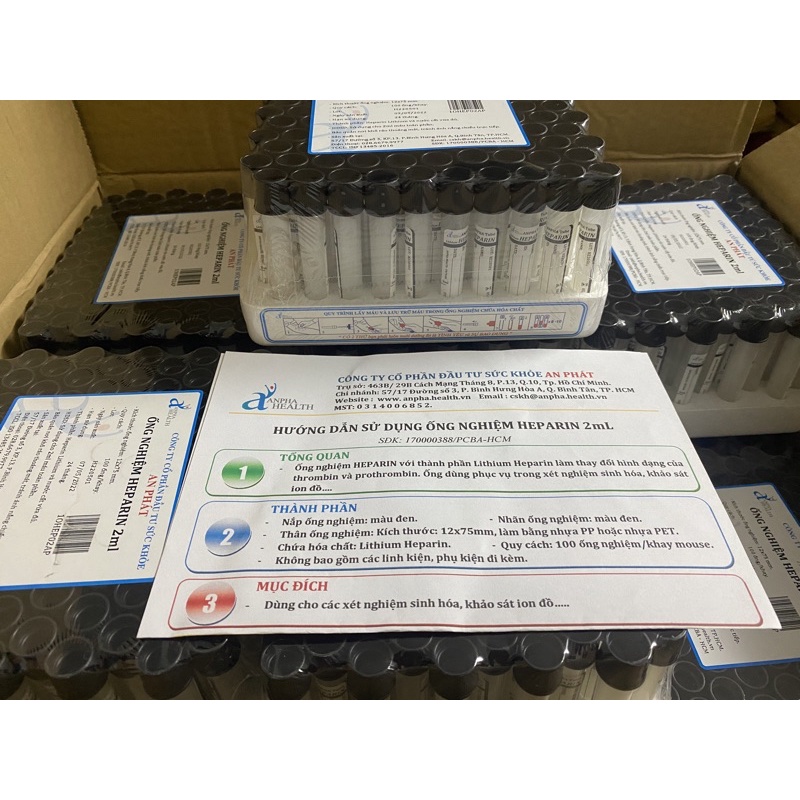 Ống nghiệm Heparin AP (giá 1 khay)