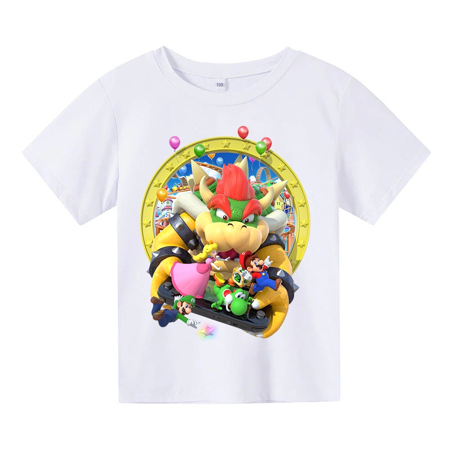 Áo thun cho bé super mario cute , 4 màu, có size người lớn, Anam Store