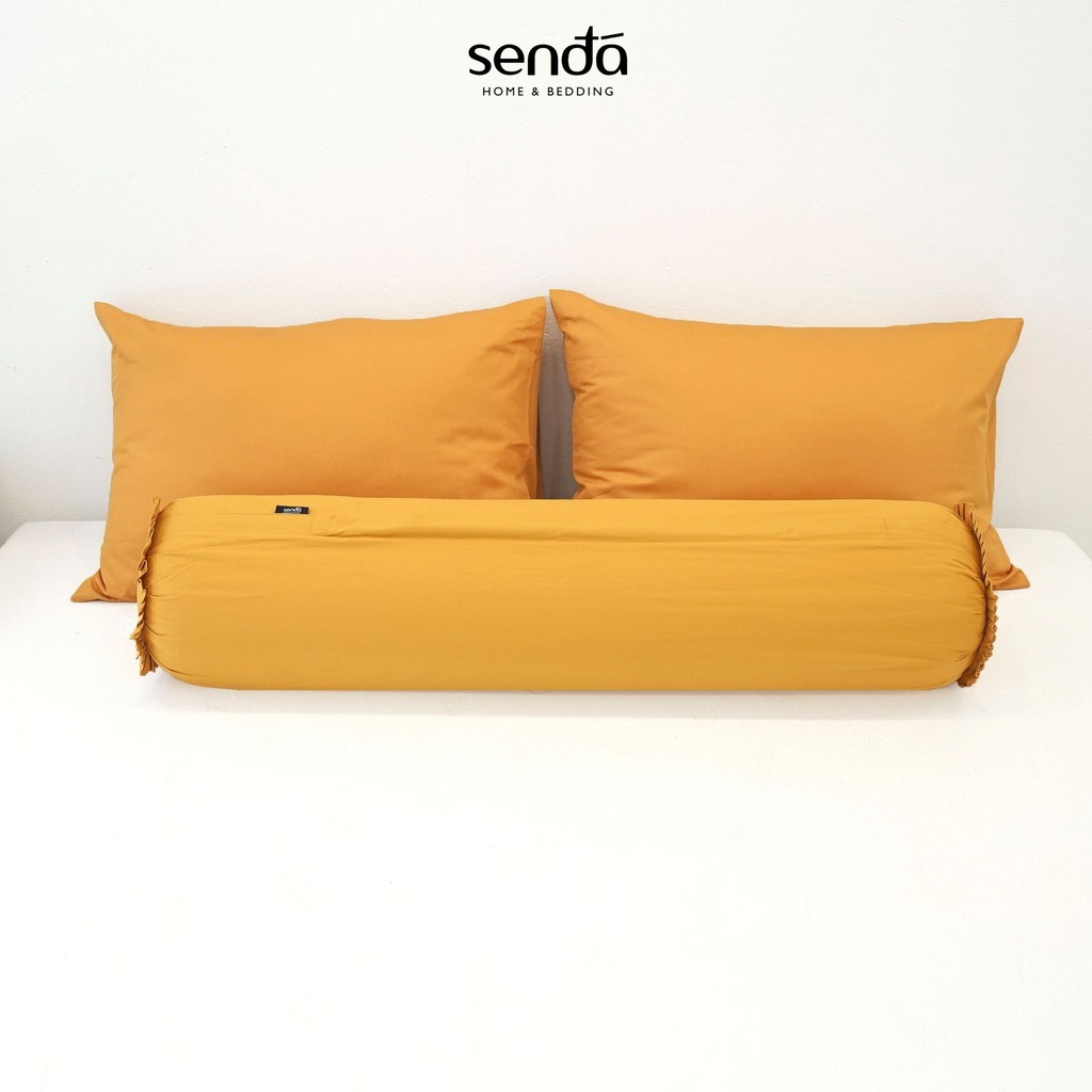 Vỏ gối ôm Cotton Twill Hàn Quốc 60x80 70x100 35x100cm Sen Đá Home Bedding trơn màu cao cấp, bao áo dây kéo khóa thô lụa