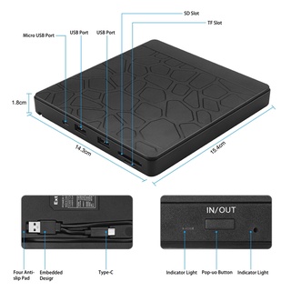 Đầu đọc đĩa DVD USB 3.0 Type-C CD/ DVD-RW cho Mac PC Windows
