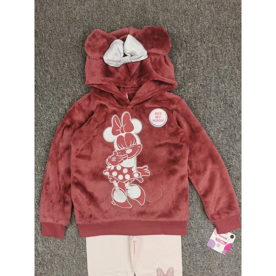 Bộ băng lông thu đông quần cotton mickey cho bé gái đáng yêu