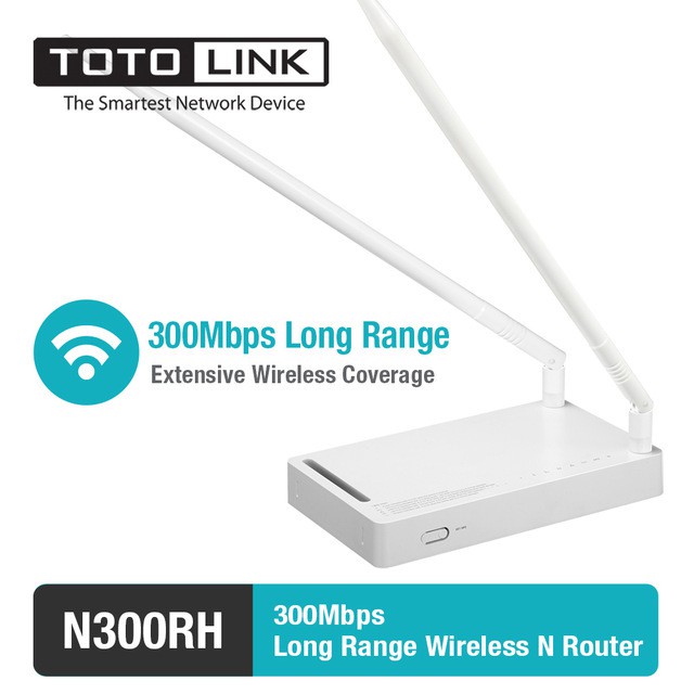 Bộ Phát WiFi Router WiFi TOTOLINK N300RH công suất cao chuẩn N 300Mbps - Hàng Chính Hãng