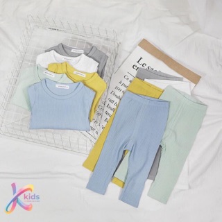 Bộ cotton thun gân Minkymom cho bé