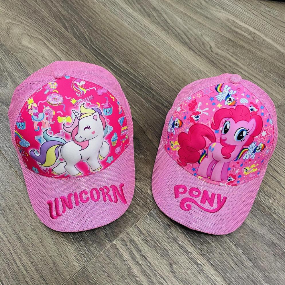 Mũ cho bé gái, nón trẻ em kim tuyến hình ngựa pony, ngựa unicorn in hình sắc nét - Thóc shop