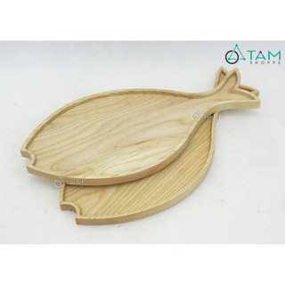 [GỖ DÀY ĐẸP] Khay gỗ đựng đồ ăn trang trí hình con cá số 23
